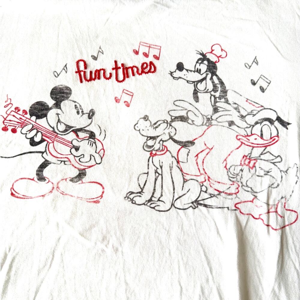 Disney Fun Times Graphic Tee 3X White Ringer Oversized Top